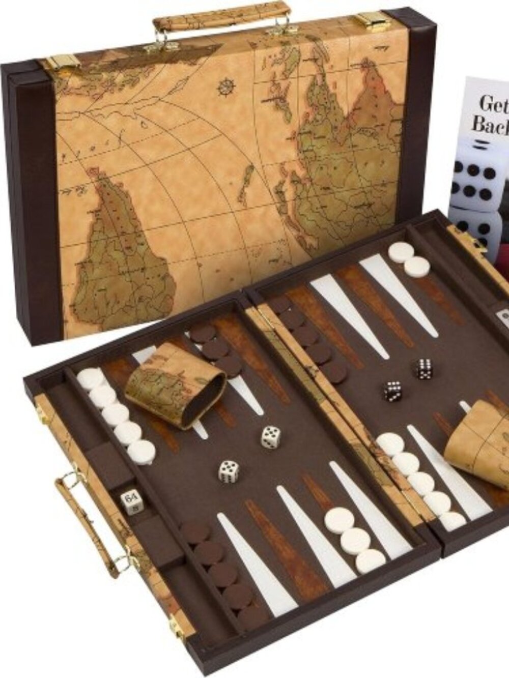 Get The Games Out Travel Backgammon Set Small Classic Board Game Map Edition